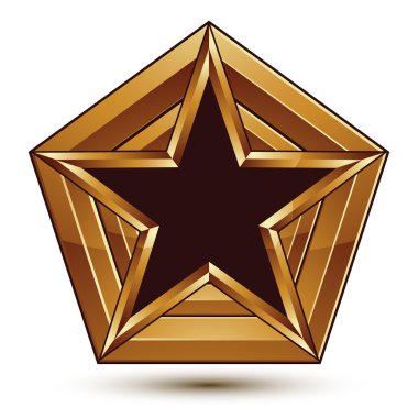 Altın geometrik sembol, siyah FILLIN ile stilize yıldız markalı