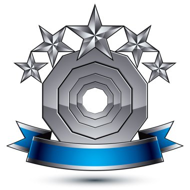 Göz alıcı vektör şablon pentagonal Gümüş Yıldız simgesiyle b