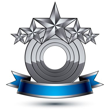 Vektör şanlı parlak tasarım öğesi, lüks 3d pentagonal silv
