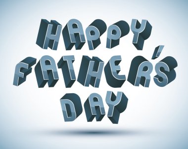 mutlu Babalar Günü tebrik kartı ile 3d retr yapılan ifade ile