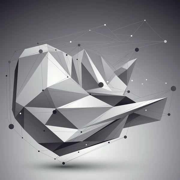 Vector digitale 3D-abstractie, lattice geometrische veelhoekige templ — Stockvector