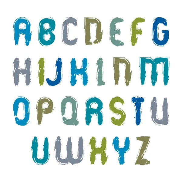 Lettres acryliques peintes à la main vectorielles isolées sur fond blanc — Image vectorielle