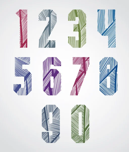 Muster gestreift bunt dekorative Zahlen. — Stockvektor