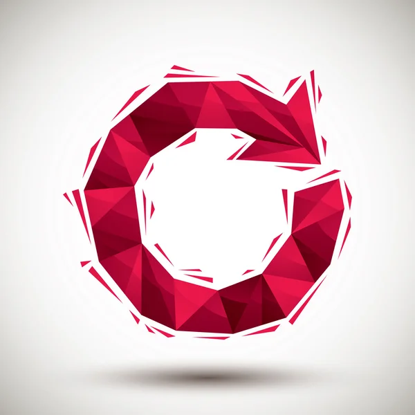 Kırmızı yeniden 3d modern tarzda kullanmak için en iyi yapılmış geometrik simgesi — Stok Vektör