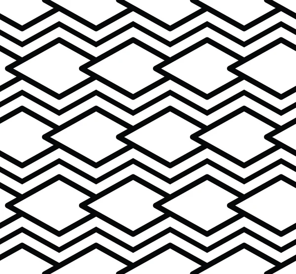 Monochrome symmetric seamless pattern with parallel lines, black — Stock Vector