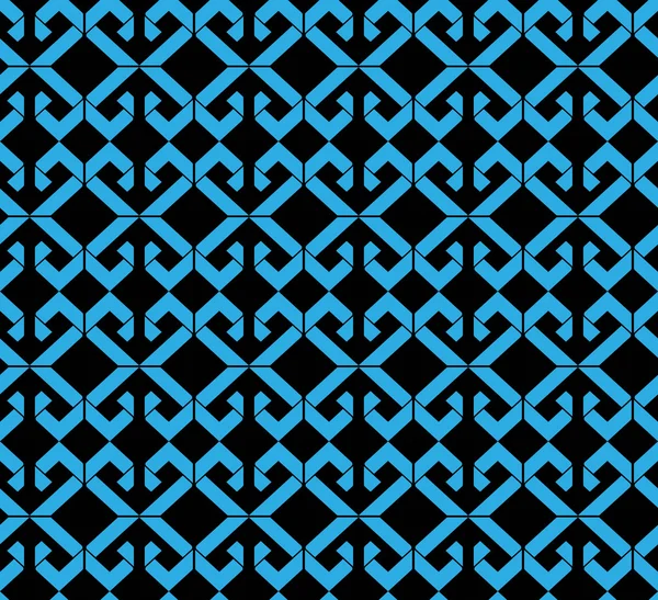 Wzór z nieskończoną mosa geometryczne rombami niebieski, czarny — Wektor stockowy