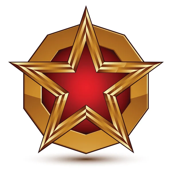 ベクター輝かしい光沢のあるデザイン要素、g 高級 3 d 赤い星 — ストックベクタ
