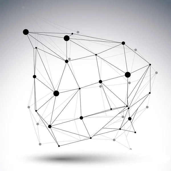 Siyah ve beyaz kafes çizgileri ve noktaları 3d nesne bozuk