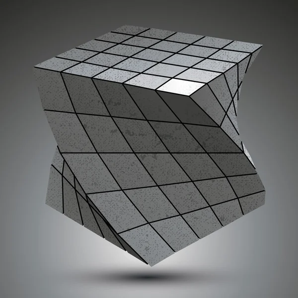 Samtida zink fyrkant eleganta 3d konstruktion, dimensioner m — Stock vektor