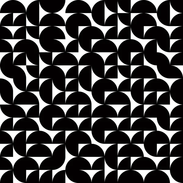 Black and white abstract seamless pattern, contrast geometric re — Stock Vector