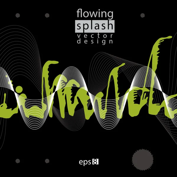 Papel pintado de tinta vectorial moderno, eps8 líneas que fluyen, blob efímero — Archivo Imágenes Vectoriales