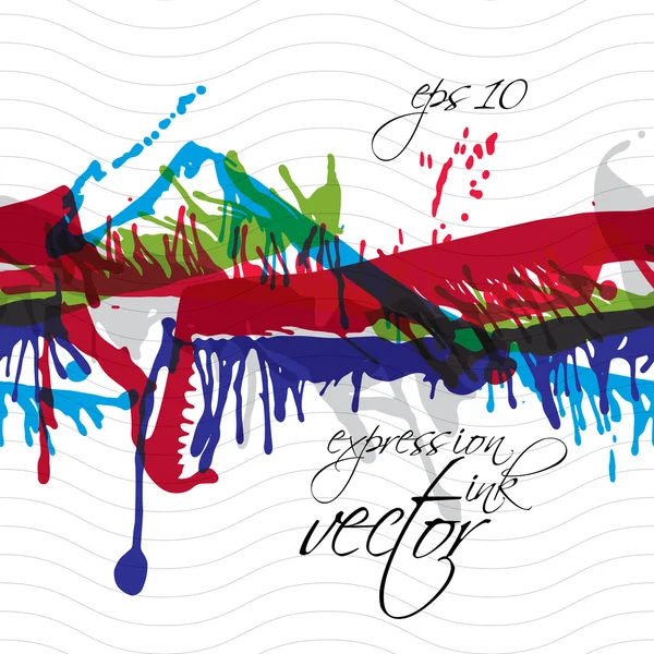 Colorful watercolor graffiti splash overlay elements, expressive — Stock Vector
