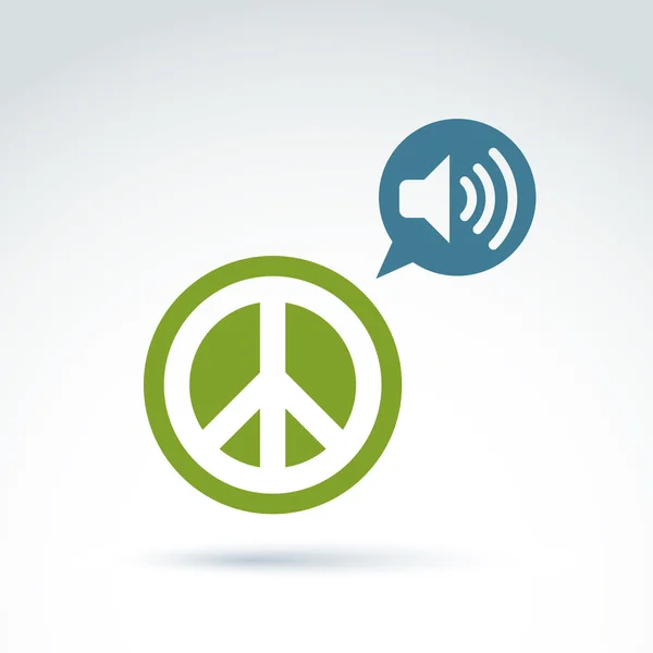 Peace propaganda icon with loudspeaker, vector conceptual unusua — Stock Vector