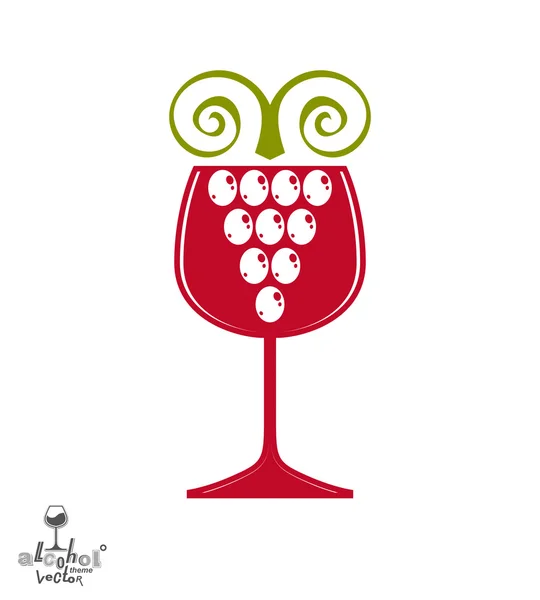Winery award theme vector illustration. Stylized half full glass — Stock Vector