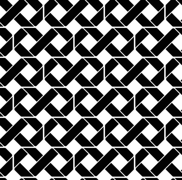 Black and white geometric seamless pattern, symmetric endless ve — Stock Vector