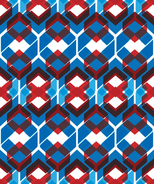 Patrón infinito simétrico estilizado colorido, continuo transparente — Vector de stock