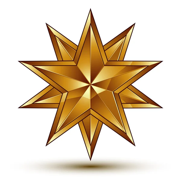 Sofisticado emblema estrella de oro vector, diseño decorativo 3d el — Vector de stock