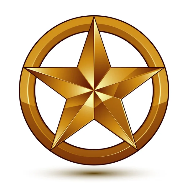 Símbolo geométrico dorado real, estrella dorada estilizada, lo mejor para nosotros — Archivo Imágenes Vectoriales