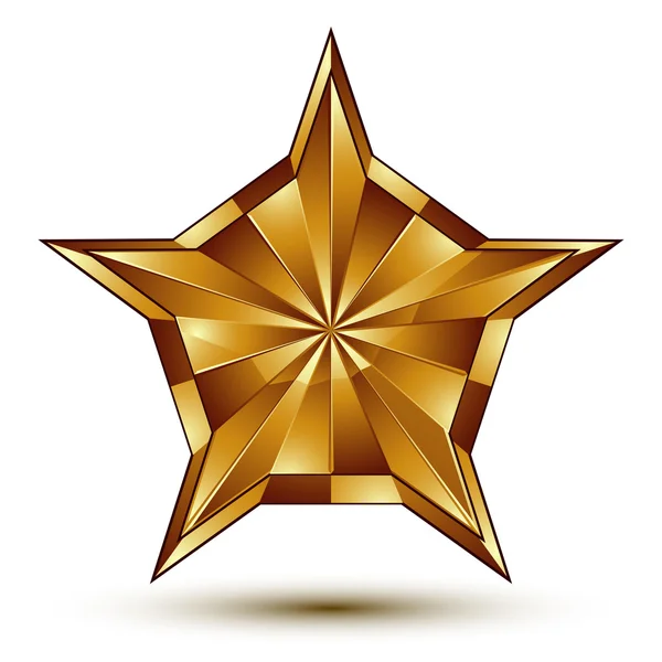 Вектор славетний глянсовий елемент дизайну, розкішна 3d золота зірка, спільно — стоковий вектор