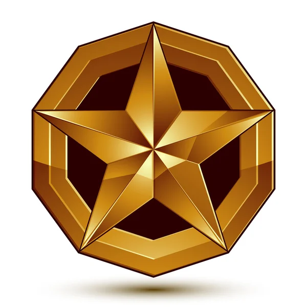 Geometrische klassieke gouden vectorelement geïsoleerd op witte backdr — Stockvector