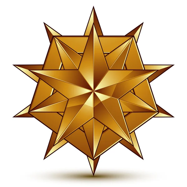 Sophisticated vector golden star emblem, 3d decorative design el — Stock Vector