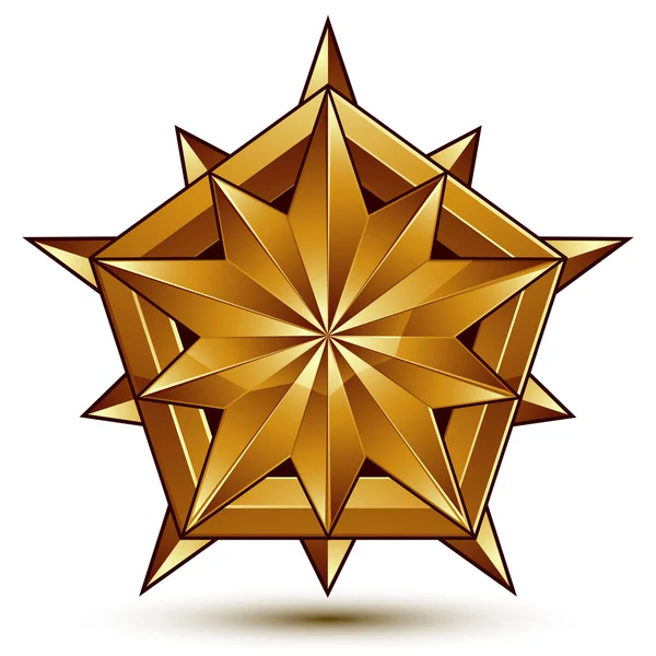 Sophisticated vector golden star emblem, 3d decorative design el — Stock Vector