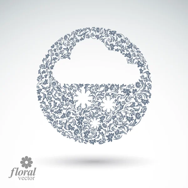 Nube de nieve de invierno con copos de nieve pronóstico del tiempo simple — Vector de stock