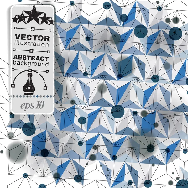 Revêtement de treillis spatial 3d coloré, backgro op art compliqué — Image vectorielle