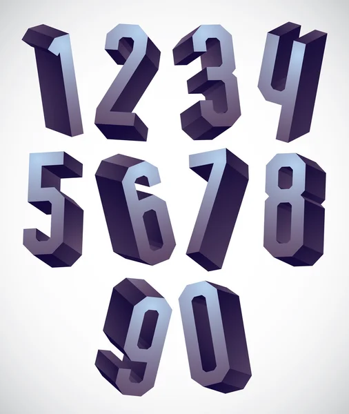 3d conjunto de números geométricos . — Vetor de Stock