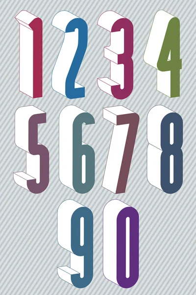 3d set di numeri extra alti realizzati con forme rotonde . — Vettoriale Stock
