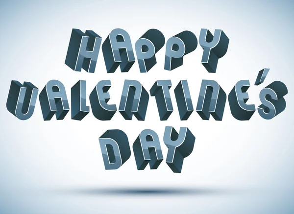 Happy Valentines Dzień powitanie wyrażenie wykonane w stylu 3d retro — Wektor stockowy