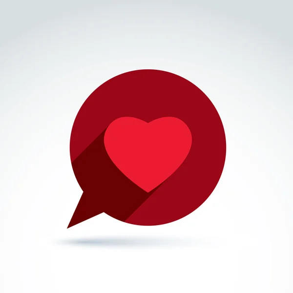 Symbole de consultation familiale, bulle vocale avec signe d'amour, valent — Image vectorielle