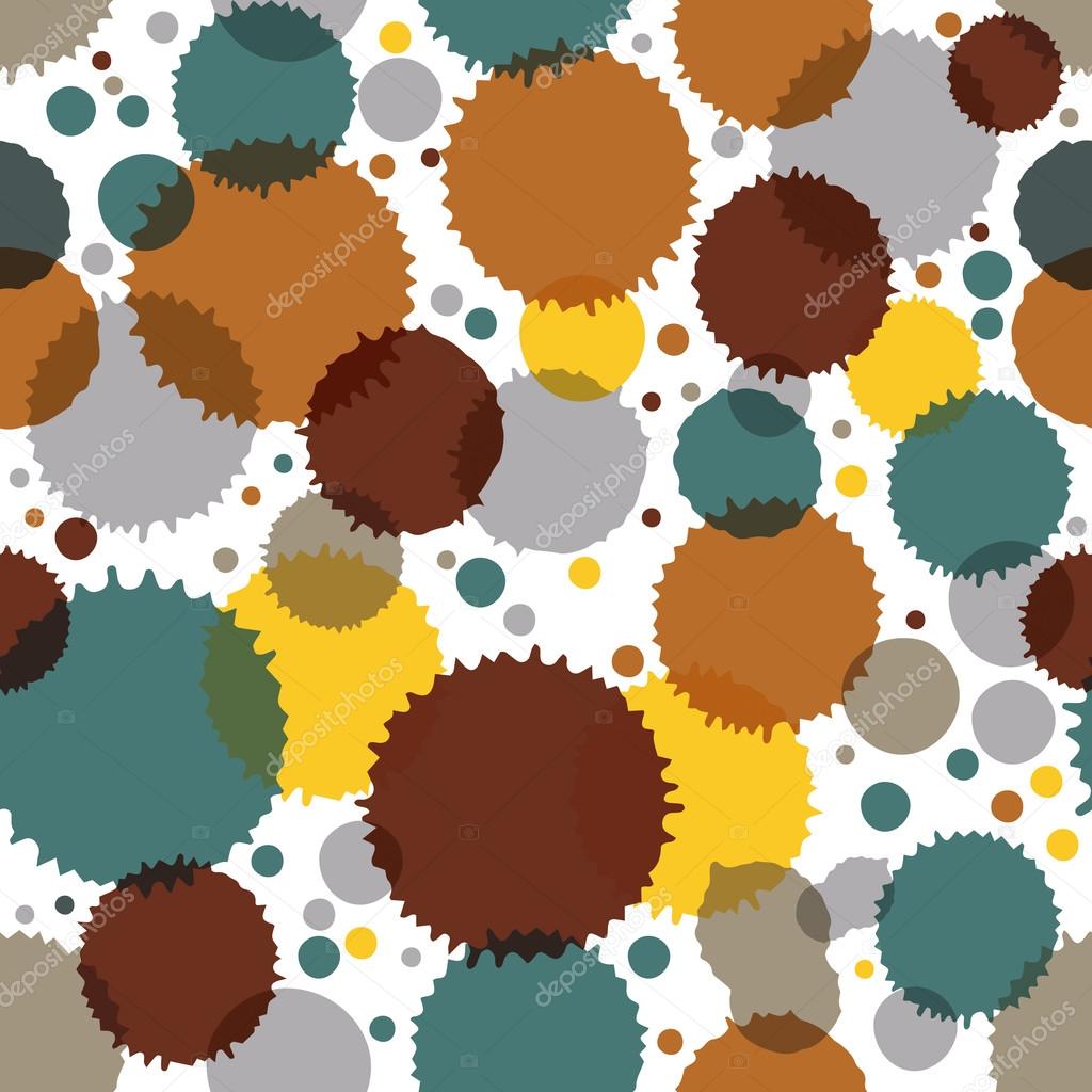 Vector ink splash seamless pattern with rounded overlap shapes a