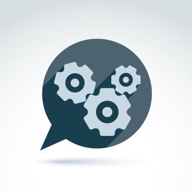 Dişliler ve SMM sistem Tema simge vektör kavramsal şık symb