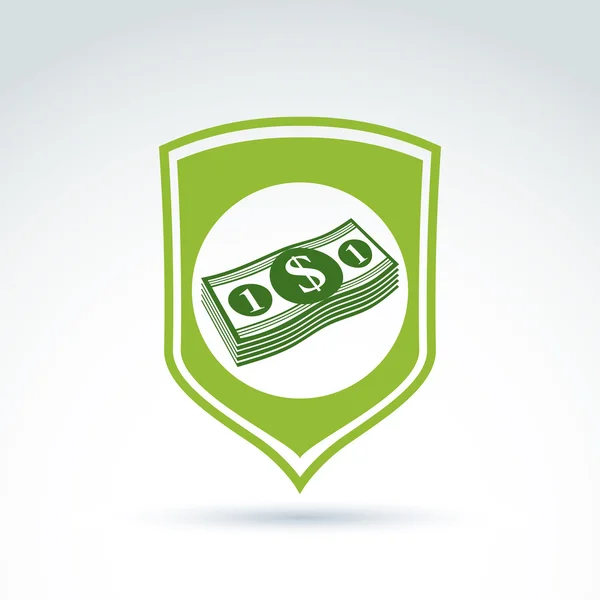 Financiële veiligheid en bescherming geld thema pictogram, vector concept — Stockvector