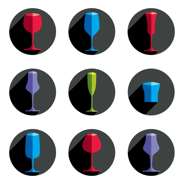 Decorative drinking glasses collection. — Stock Vector