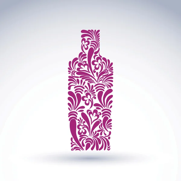 Elemento con estampado de flores de alcohol . — Vector de stock