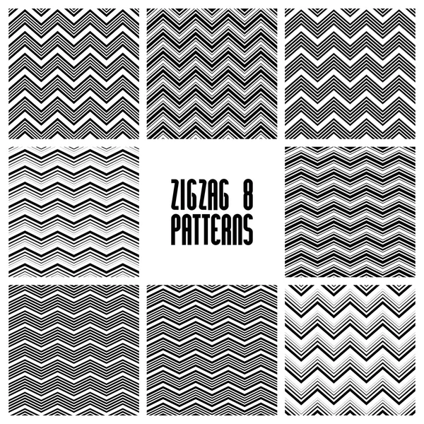 Zig zag  seamless patterns — Stock Vector