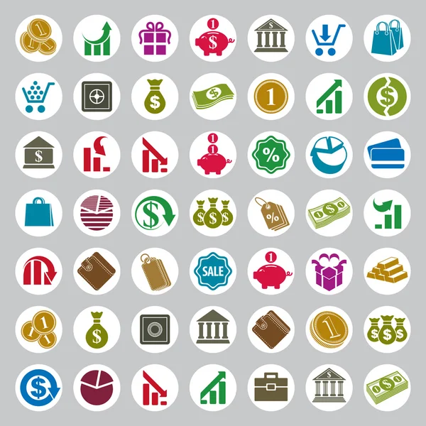Geld icons set — Stockvector