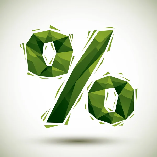 Πράσινο τοις εκατό γεωμετρική εικονίδιο — Διανυσματικό Αρχείο