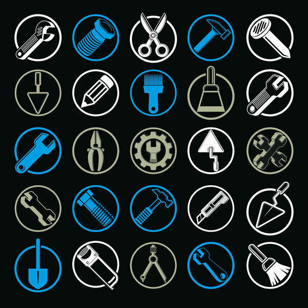 Stylized industrial icons