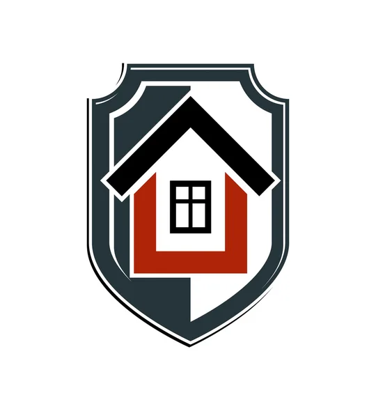 Heraldic symbol with house. — Stock Vector