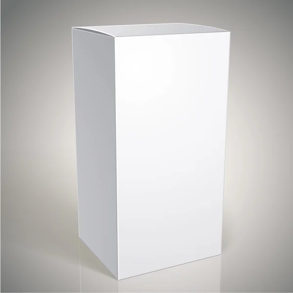 Caja de paquete blanco realista — Vector de stock