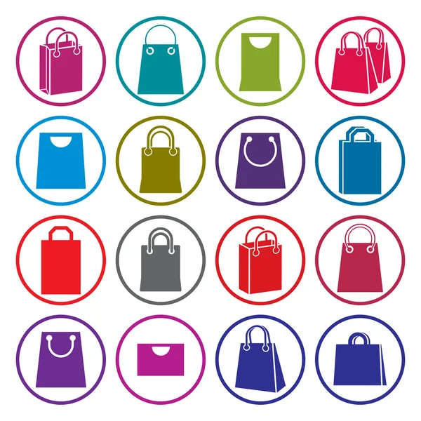 Bolsas de compras iconos — Vector de stock