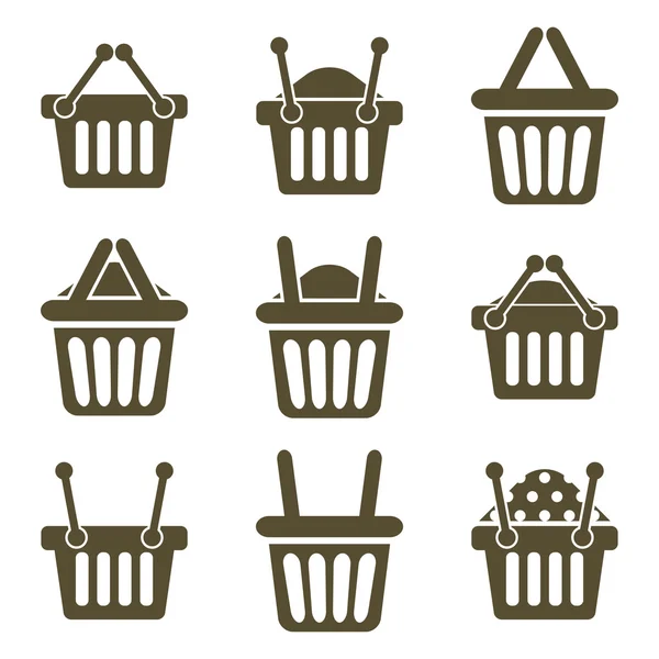 Paniers d'achats icônes — Image vectorielle