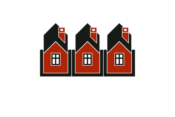 Simple cottages illustration, country houses, for use in graphic — Stock Vector
