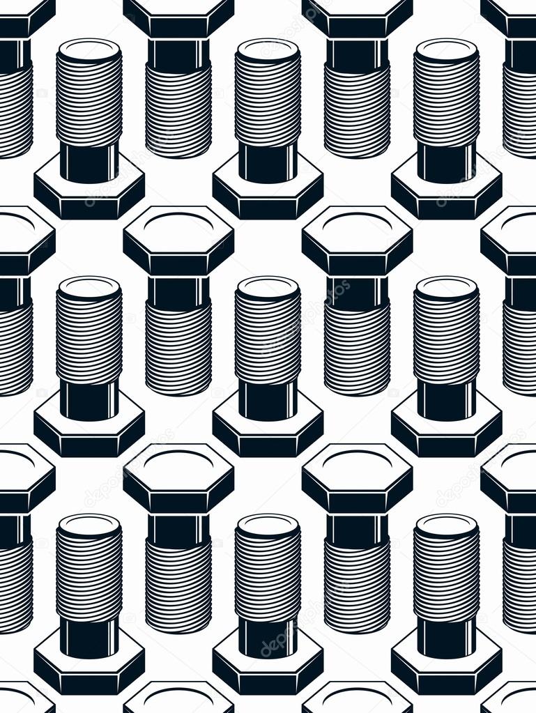 Seamless pattern with bolts symmetric