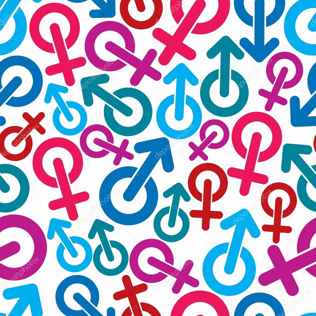 Gender symbols seamless backdrop.