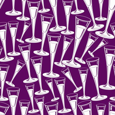Champagne glasses seamless pattern clipart