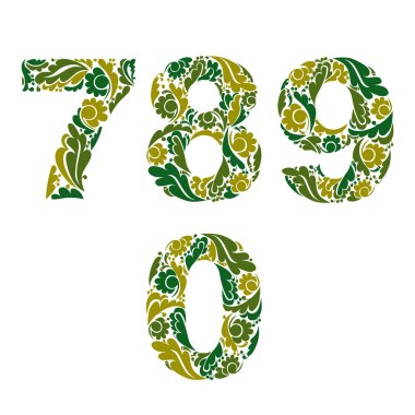 Numbers with eco floral ornament